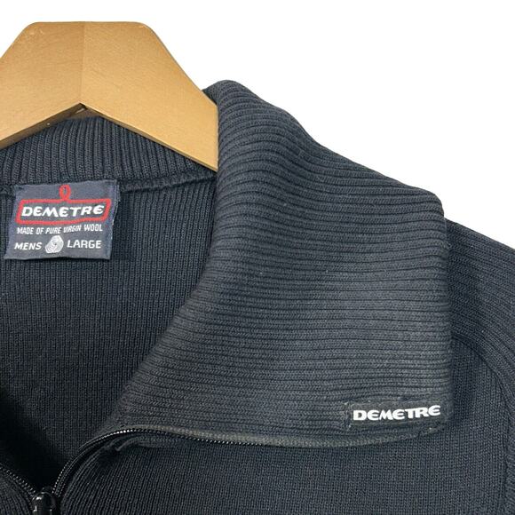 Vintage Demetre Wool 1/4 Zip Pullover Sweatshirt Mens L Knit Ski Mock Neck - Picture 5 of 7
